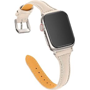 OULUCCI Leather Bands Compatible Apple Watch Band 38mm 40mm 41mm 42mm 44mm 45mm 49MM, Top Grain Leather Band Replacement Strap for iWatch Ultra SE SE2 Series 9 8 7 6 5 4 3 2 1…
