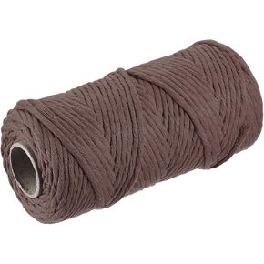 MECCANIXITY Cotton Rope Twisted Braided Twisted Single Strand Cord, Fresh Green 200M/219 Yard 4mm Dia for Wall Hanging, Plant Hanger, Knitting, Macrame Knotting