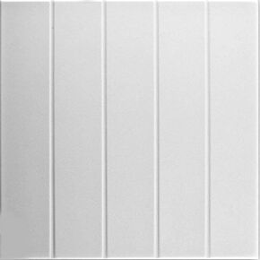 A La Maison Ceilings R104 Bead Board Foam Glue-up Ceiling Tile (256 sq. ft./Case), Pack of 96, Plain White