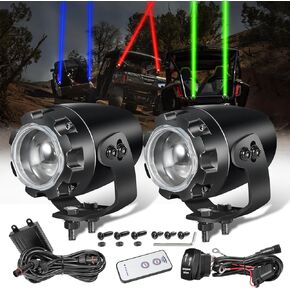 RGBW Whip Lights for Side by Side, Niwaker Whipless LED Whip Light Kits with RF Remote & Switch RGBW Chasing Light Antenna LED Whips for UTV ATV Polaris RZR Can Am Dune Buggy 4x4 Kawasaki Honda
