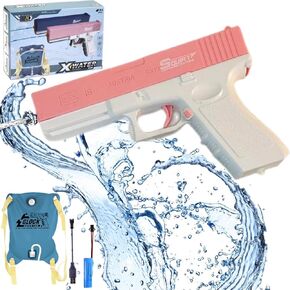 Electric Water Gun for Adults & Kids, Large Capacity Water Gun,Automatic Squirt Guns Toys, Long Range 30 FT Water Guns, Swimming Pool Beach Party and Outdoor, Summer Gifts for Boys Girls (Blue)