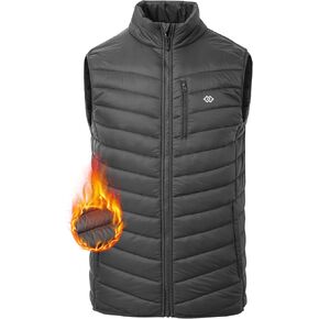 MoFiz Men's Vests Lined Puffer Vest Travel Work Vest Warm Winter Water Repellent Windbreak Vest Coat for Hiking in Kuwait