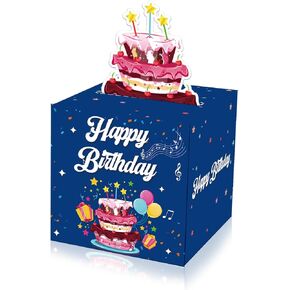 Birthday Money Box for Cash Gift Pull, Christmas DIY Birthday Money Box, Money Roll Gift Box, Surprise Gift Box for Parents, Loved Ones, Kids and Friends (1-Merry Christmas)