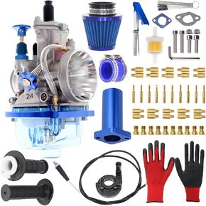 مكربن ​​PWK 24 مم 40 قطعة مكربن ​​رئيسي لمشعب السحب النفاث لمحرك Predator 212cc 196cc Coleman CT200U GX160 6.5HP MB200 KT196 Go Kart Mini Bike BT200X محرك أجزاء الأداء (أزرق) in Kuwait