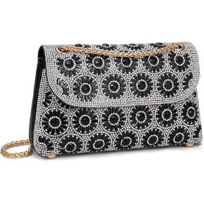 Tmore Evening Purses for Women Shoulder Bags Handbags with Chain Rhinestone Purse for Prom Party Wedding