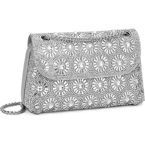 Tmore Evening Purses for Women Shoulder Bags Handbags with Chain Rhinestone Purse for Prom Party Wedding