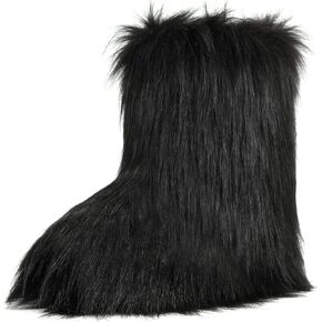 Women's Faux Fur Boots Furry Fuzzy Snow Boots Fluffy Winter Boots Warm Comfortable Mid-Calf Boots