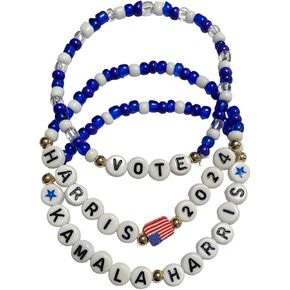 4-10Pcs Kamala Harris 2024 President Vote Campaign Rubber Bracelets For The People Slogan Silicone Wristbands Rubber Bracelets for Men Women Inspirational Jewelry Gifts