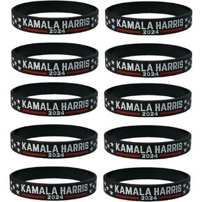 4-10Pcs Kamala Harris 2024 President Vote Campaign Rubber Bracelets For The People Slogan Silicone Wristbands Rubber Bracelets for Men Women Inspirational Jewelry Gifts