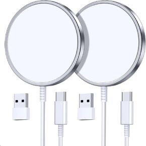 2 Pack Magnetic Wireless Charger for iPhone 15/15 Pro/15 Plus/15 Pro Max 15W Fast Magnetic Charger for iPhone 15/14/13/12 Series and AirPods 3/2/Pro 2/Pro (Magnet Charger Black)