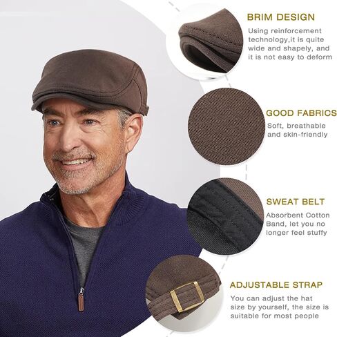 Men's Cotton Newsboy Hats Flat Ivy Gatsby Cap Irish Cabbie Ivy Driving Hunting Hat in Saudi Arabia