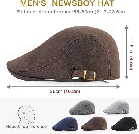 Men's Cotton Newsboy Hats Flat Ivy Gatsby Cap Irish Cabbie Ivy Driving Hunting Hat in Saudi Arabia