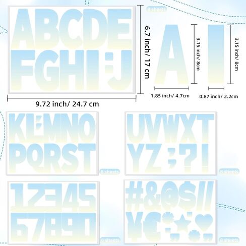 Starboling Letter Stickers,3 inch 40 Sheets Green Alphabet Sticker,Self Adhesive Vinyl Letter Stickers Mailbox Numbers,Self Adhesive Letters Stickers for Bulletin Boards Classroom Home Decor in Saudi Arabia