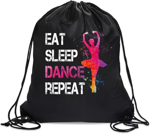 حقيبة ظهر برباط للأكل والنوم والرقص للنساء، حقيبة رياضية مقاومة للماء لمحبي الرقص لمحبي الرقص، حقيبة رياضية مرحة لعيد الميلاد وعيد الميلاد وهدايا لراقصة الباليه والممثلة in Kuwait