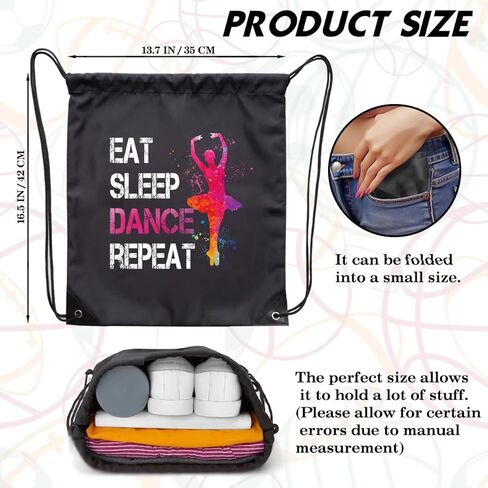 حقيبة ظهر برباط للأكل والنوم والرقص للنساء، حقيبة رياضية مقاومة للماء لمحبي الرقص لمحبي الرقص، حقيبة رياضية مرحة لعيد الميلاد وعيد الميلاد وهدايا لراقصة الباليه والممثلة in Kuwait