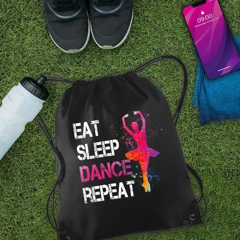 حقيبة ظهر برباط للأكل والنوم والرقص للنساء، حقيبة رياضية مقاومة للماء لمحبي الرقص لمحبي الرقص، حقيبة رياضية مرحة لعيد الميلاد وعيد الميلاد وهدايا لراقصة الباليه والممثلة in Kuwait