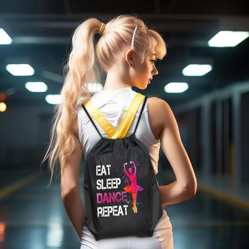 حقيبة ظهر برباط للأكل والنوم والرقص للنساء، حقيبة رياضية مقاومة للماء لمحبي الرقص لمحبي الرقص، حقيبة رياضية مرحة لعيد الميلاد وعيد الميلاد وهدايا لراقصة الباليه والممثلة in Kuwait