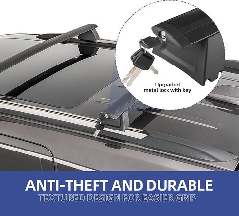 قضبان متقاطعة لرف السقف قابلة للقفل متوافقة مع ملحقات جراند شيروكي 2011-2021، وقضبان جانبية مخددة، وقضبان متقاطعة من الألومنيوم مضادة للصدأ لأمتعة البضائع على السطح ودراجات الكاياك والزورق in Kuwait