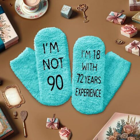 HAPPYPOP 90th Birthday Gift Ideas for Women - Socks for 90 Year Old Birthday, Retirement Gifts for Older Elderly Women in Saudi Arabia