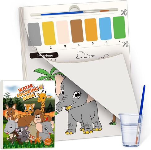 Paint By Water Books for Kids,Forest Animals Coloring Books-No Mess Painting for Toddlers,Travel Activities for Kids Ages 4-8，Magical Paint Set Fit for Birthday Toy Gift in Saudi Arabia