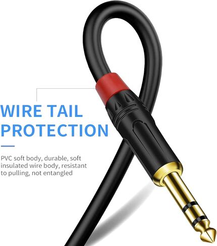 1/4 inch TRS Stereo Y Splitter Insert Cable,(1.6 FT / 1PACK) Gold Plated Audiowave Series 6.35mm 1/4 inch TRS Male to Dual 6.35mm 1/4 inch TS Male Mono Breakout Cable, Audio Cord in Kuwait