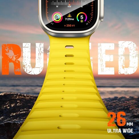 أحزمة Wepro الرياضية متوافقة مع Apple Watch Ultra 2/Ultra Band، متوافقة مع أحزمة ساعة Apple للرجال 49 مم 46 مم 45 مم 44 مم 42 مم، حزام سيليكون متين لسلسلة iWatch 10 9 8 7 6 5 4 SE 3 2 1 in Kuwait