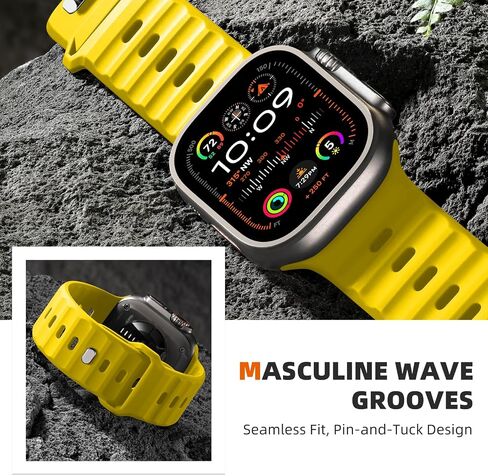 أحزمة Wepro الرياضية متوافقة مع Apple Watch Ultra 2/Ultra Band، متوافقة مع أحزمة ساعة Apple للرجال 49 مم 46 مم 45 مم 44 مم 42 مم، حزام سيليكون متين لسلسلة iWatch 10 9 8 7 6 5 4 SE 3 2 1 in Kuwait