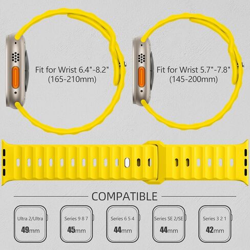 أحزمة Wepro الرياضية متوافقة مع Apple Watch Ultra 2/Ultra Band، متوافقة مع أحزمة ساعة Apple للرجال 49 مم 46 مم 45 مم 44 مم 42 مم، حزام سيليكون متين لسلسلة iWatch 10 9 8 7 6 5 4 SE 3 2 1 in Kuwait