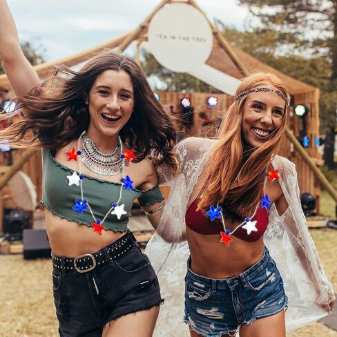 yahenda 12 جهاز كمبيوتر شخصى يوم المحاربين القدامى قلادة LED الوطنية الأحمر الأزرق الأبيض نجمة القلائد قدامى المحاربين يوم حزب تفضل نجمة LED تضيء قلادة للمحاربين القدامى يوم حزب الديكور احتفالات الزينة in Kuwait