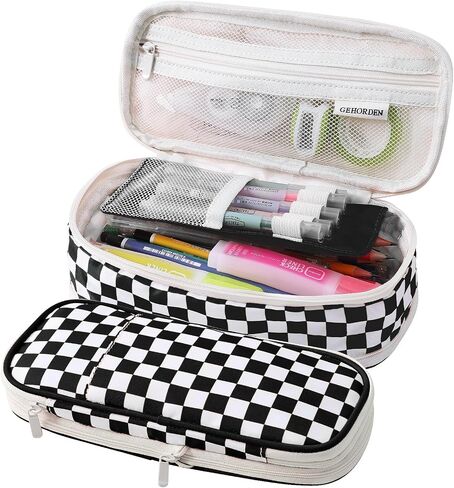 Big Capacity Pencil Case Portable Stationery Pen Bag With Zipper Capacity Pencil Pouch Organizer for Office College School(Orange) in Saudi Arabia