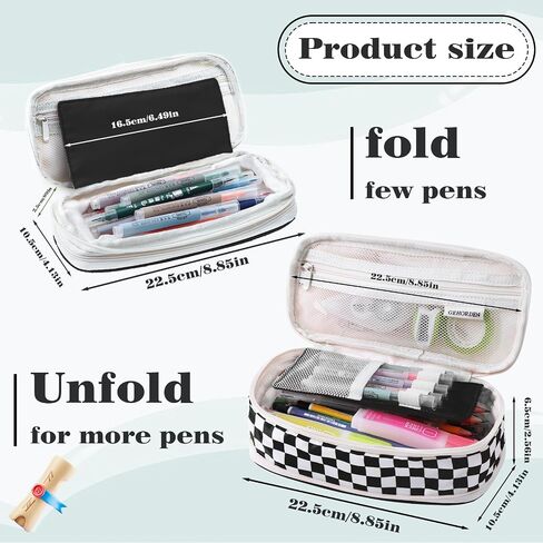 Big Capacity Pencil Case Portable Stationery Pen Bag With Zipper Capacity Pencil Pouch Organizer for Office College School(Orange) in Saudi Arabia