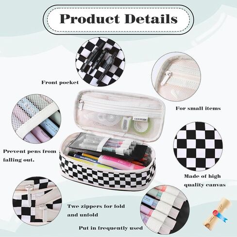 Big Capacity Pencil Case Portable Stationery Pen Bag With Zipper Capacity Pencil Pouch Organizer for Office College School(Orange) in Saudi Arabia