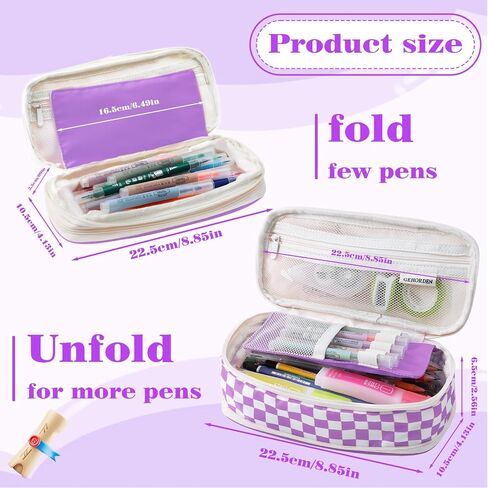 Big Capacity Pencil Case Portable Stationery Pen Bag With Zipper Capacity Pencil Pouch Organizer for Office College School(Orange) in Saudi Arabia
