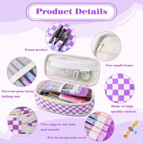Big Capacity Pencil Case Portable Stationery Pen Bag With Zipper Capacity Pencil Pouch Organizer for Office College School(Orange) in Saudi Arabia