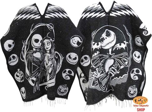 Leos Imports بطانية المعطف المكسيكي Cobija Halloween Nightmare Design مقاس واحد للجنسين بانشو in Kuwait