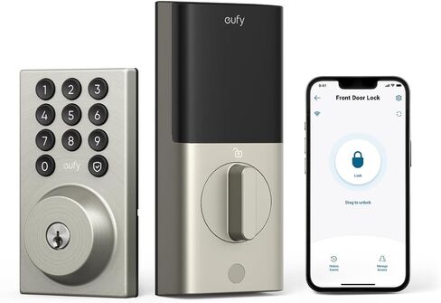 eufy Smart Lock C30، قفل باب دخول بدون مفتاح، قفل WiFi مدمج، قفل ذكي للباب الأمامي، لا يتطلب جسر، سهل التركيب، جهاز تحكم عن بعد من خلال التطبيق، قفل تلقائي in Kuwait