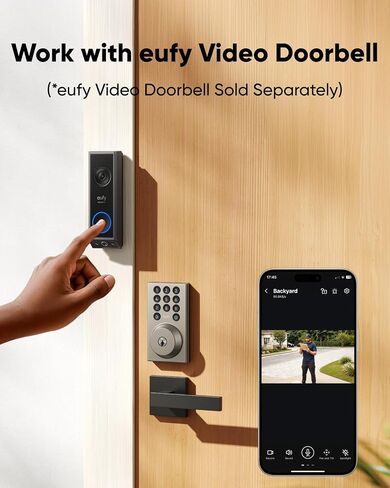 eufy Smart Lock C30، قفل باب دخول بدون مفتاح، قفل WiFi مدمج، قفل ذكي للباب الأمامي، لا يتطلب جسر، سهل التركيب، جهاز تحكم عن بعد من خلال التطبيق، قفل تلقائي in Kuwait