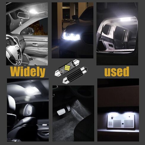 6 قطع DE3175 LED لمبات إضاءة على شكل قبة، ساطعة للغاية 31 مم DE3021 6428 6430 7065 1.22 بوصة لمبة Led داخلية للسيارة، ترقية 400LM 6500K قبة خريطة أضواء الباب LED Blub عالمية لمعظم السيارات in Kuwait
