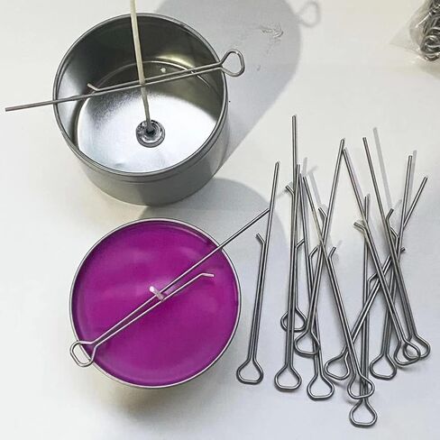 10 قطع من حوامل فتيل الشموع المصنوعة من الفولاذ المقاوم للصدأ، حامل فتيل شموع ثابت، أداة توسيط الفتيل، إكسسوارات مستلزمات صناعة الشموع بنفسك، فضي in Kuwait