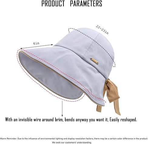 Wide Brim Hats for Woman Foldable Hats Sun Hats for Women uv Protection Bowknot Bucket hat Adjustable hat with Ponytail Hole in Kuwait