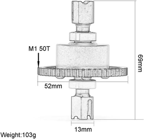 مجموعة فرق مركزية من الفولاذ 50T ARA310959 لـ Arrma 6S 1/7 Mojave 6S 1/8 Karton Typhon Outcast Talion Notorious 6S Spur Gear أجزاء ترقيات مجمعة (أخضر) in Saudi Arabia