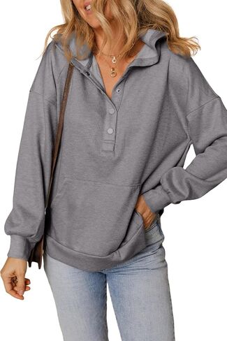 Dokotoo Women's Casual Sweatshirts Long Sleeve Solid Color Loose Hoodies 2024 Trendy Outfits Pullover Tops in Saudi Arabia