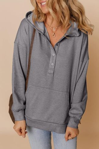 Dokotoo Women's Casual Sweatshirts Long Sleeve Solid Color Loose Hoodies 2024 Trendy Outfits Pullover Tops in Saudi Arabia