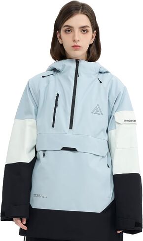 Ski Jacket Snowboard Anorak Coat Pullover Baggy Snow Hooded Insulated Hoodie Waterproof Warm for Women Men in Saudi Arabia
