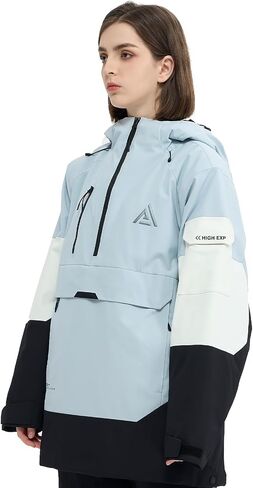 Ski Jacket Snowboard Anorak Coat Pullover Baggy Snow Hooded Insulated Hoodie Waterproof Warm for Women Men in Saudi Arabia