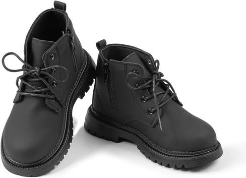 Casazoe طفل الفتيات الفتيان أحذية الأطفال الصغار الكلاسيكية المشي لمسافات طويلة الأحذية الجانب سستة عارضة المشي أحذية العمل عالية أعلى الدانتيل يصل القتالية حذاء من الجلد in Kuwait