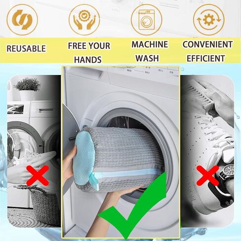 Shoe Washing Machine Bag Shoes Laundry Bag Shoe Washing Bag for Washing Machine Laundry Shoe Bag For Washer And Dryer Reusable Shoe Washing Bag for All Shoe Types And Sizes (YELLOW 2PCS) in Kuwait
