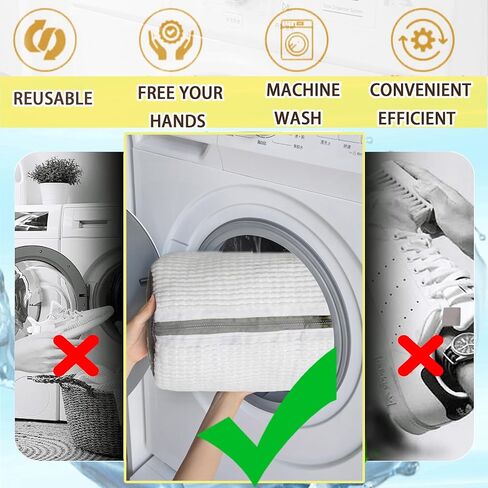 Shoe Washing Machine Bag Shoes Laundry Bag Shoe Washing Bag for Washing Machine Laundry Shoe Bag For Washer And Dryer Reusable Shoe Washing Bag for All Shoe Types And Sizes (YELLOW 2PCS) in Kuwait