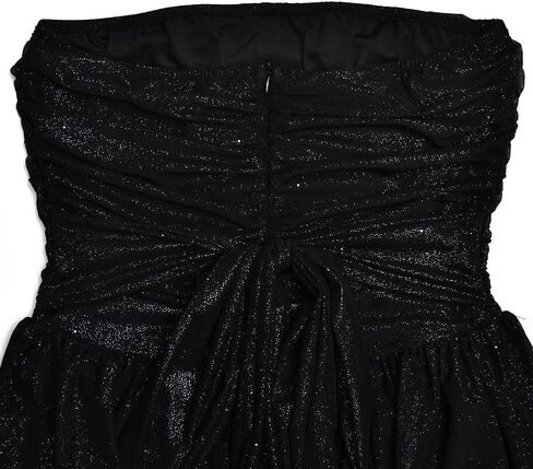 AIBEARTY Women's Sexy Glitter Off Shoulder Mini Dress Shiny Strapless Pleated A Line Dress for Party Club in Kuwait