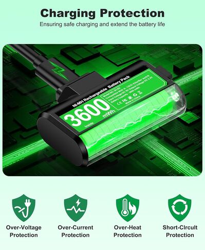 Rechargeable Xbox Controller Batteries Pack for Xbox One / Xbox Series X|S with 4 Covers and USB C Charging Cable, 2x3600mWh Xbox One Controller Battery Play and Charger kit for Xbox One S/X/Elite1 in Saudi Arabia